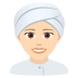 👳🏻‍♀️ woman wearing turban: light skin tone display on JoyPixels